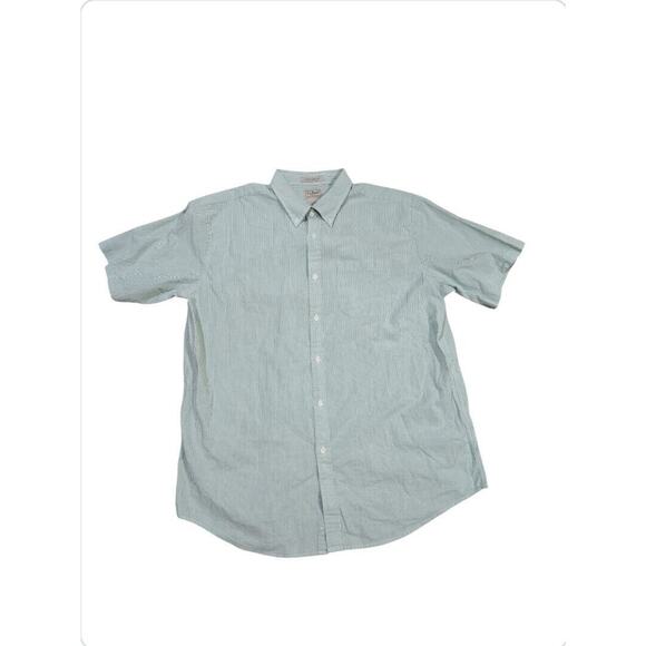 LL Bean Seersucker Striped Shirt Mens Sz XL Button Down Short Sleeves - Picture 1 of 8